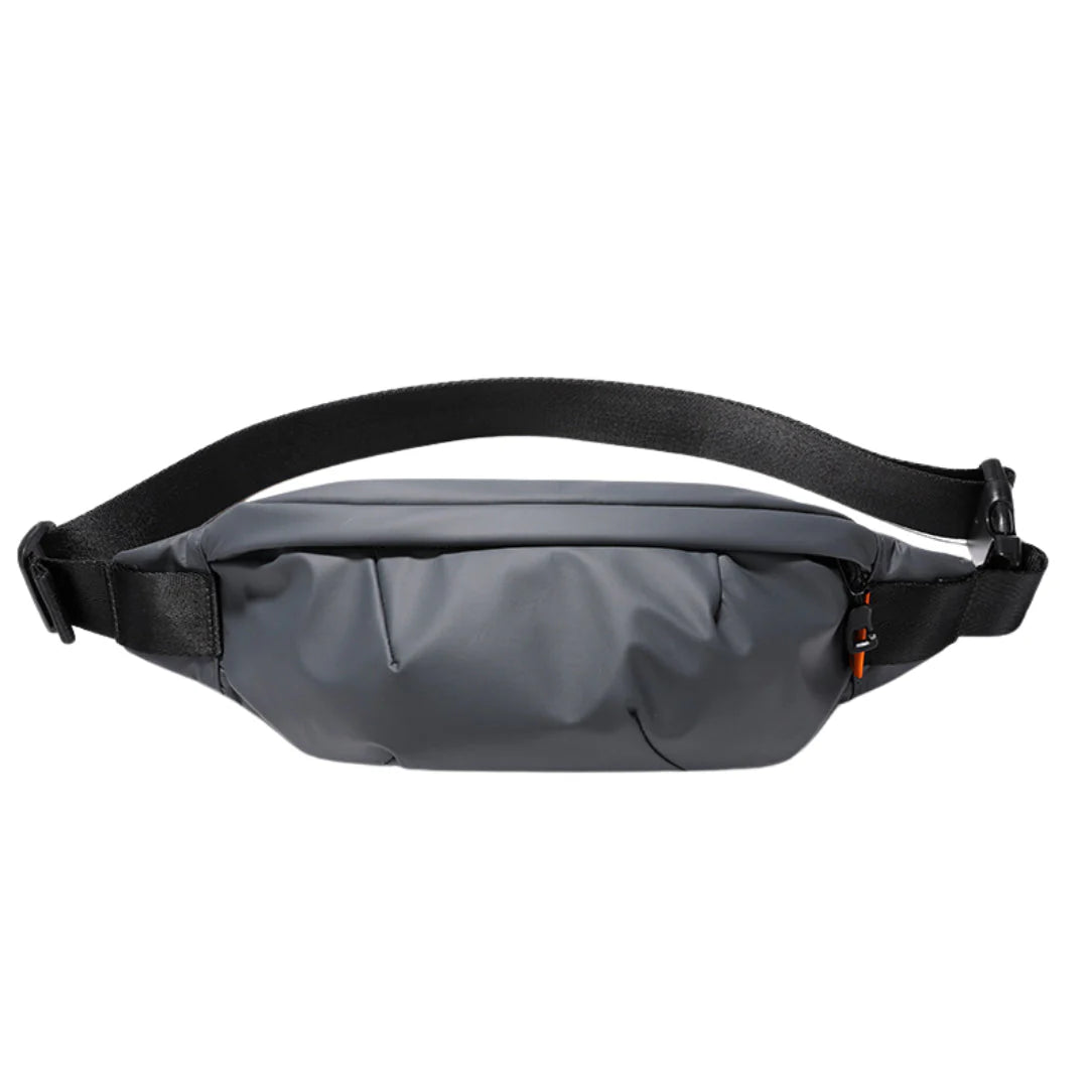 Sac banane imperméable Aqua One avec bandoulière noire et design gris élégant