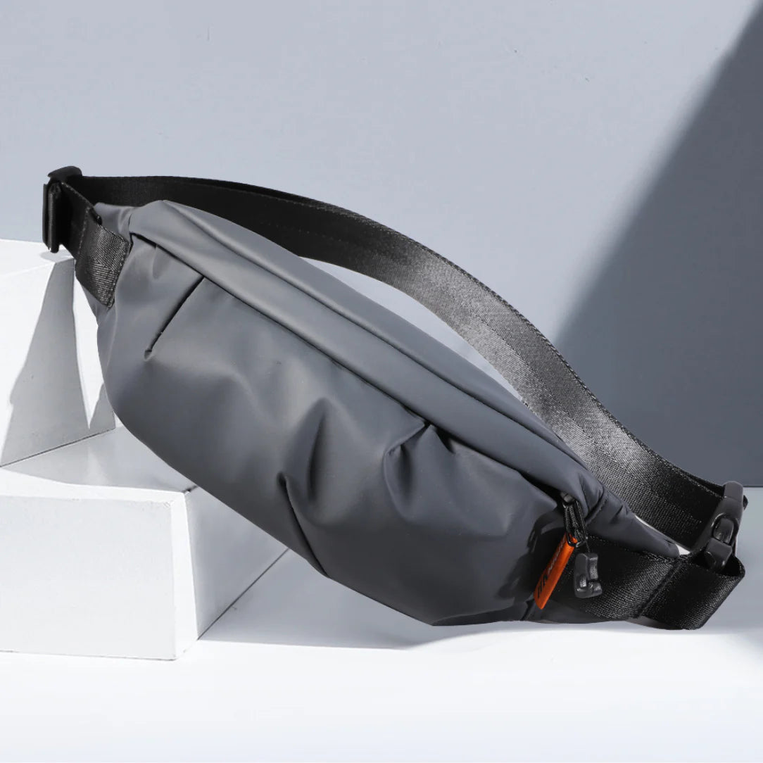 Sac banane imperméable Aqua One en nylon gris, parfait pour une aventure urbaine