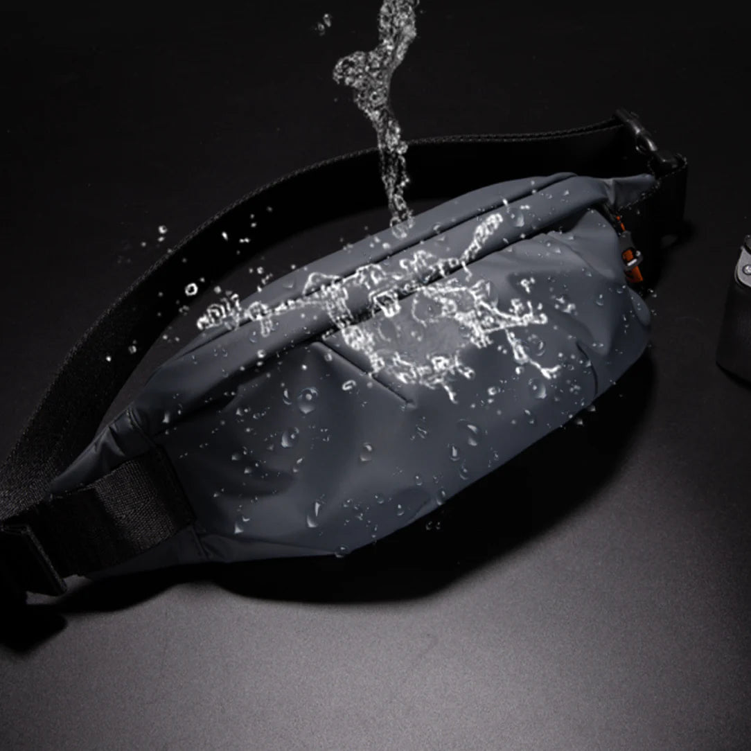 Sac banane imperméable gris pour un rangement sécurisé et résistant à l’eau