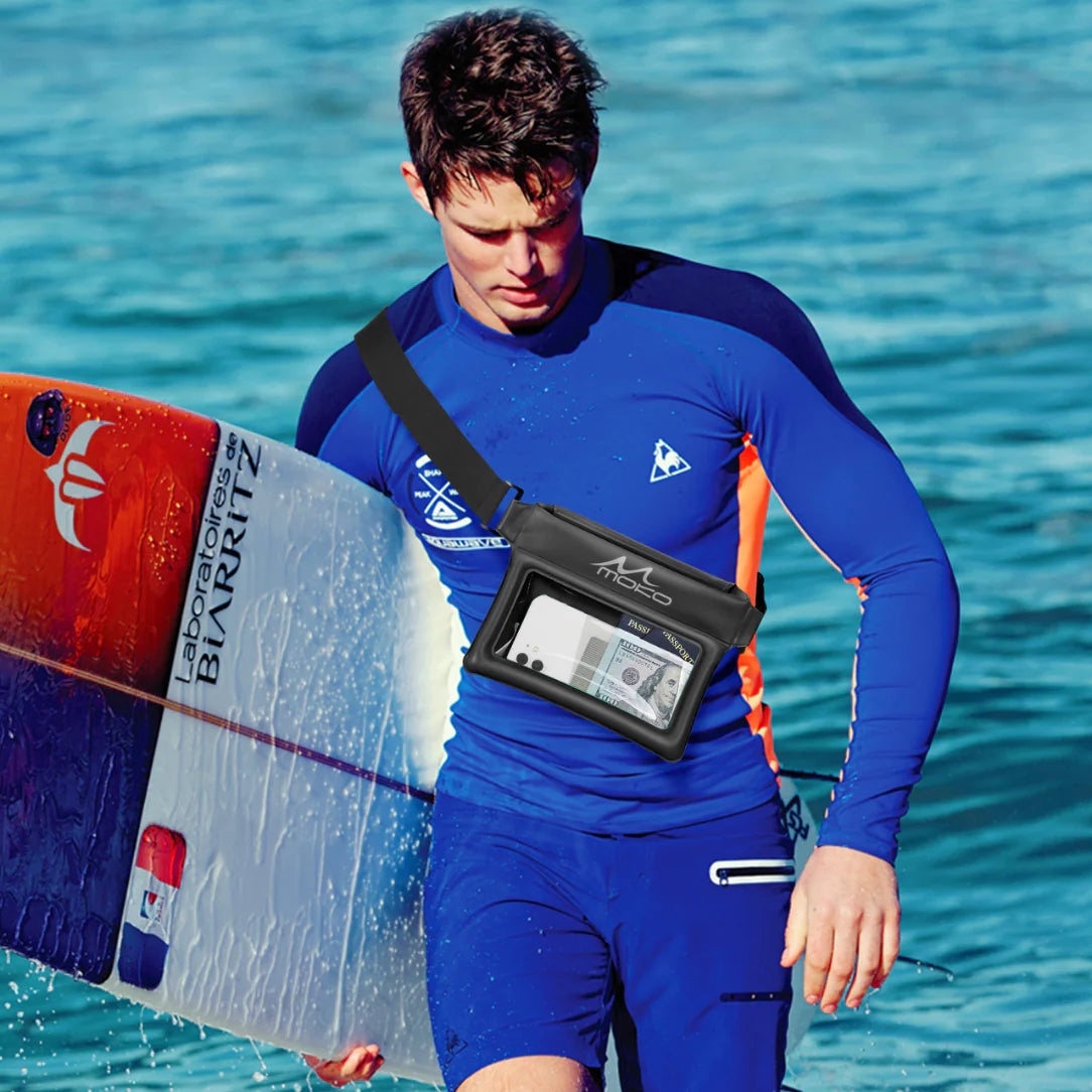 Sac banane waterproof pour téléphone IPX8, idéal pour une utilisation sécurisée aquatique