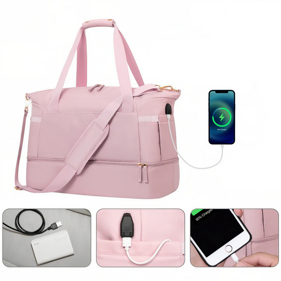 Sac bandoulière femme voyage Molfmy avec poche toilette assortie et capacité de charge