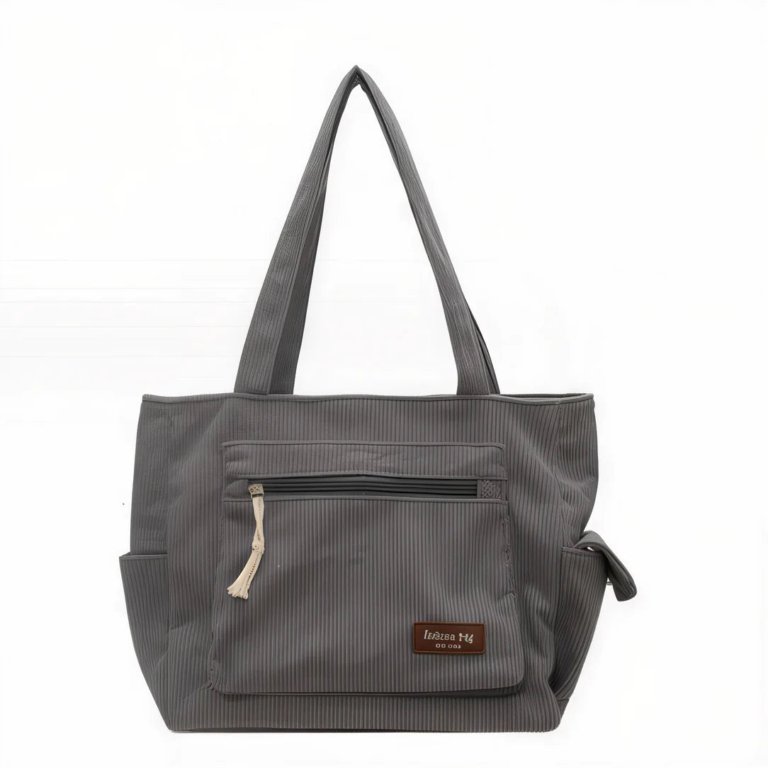 Sac besace en velours côtelé gris, sac à main tendance et durable