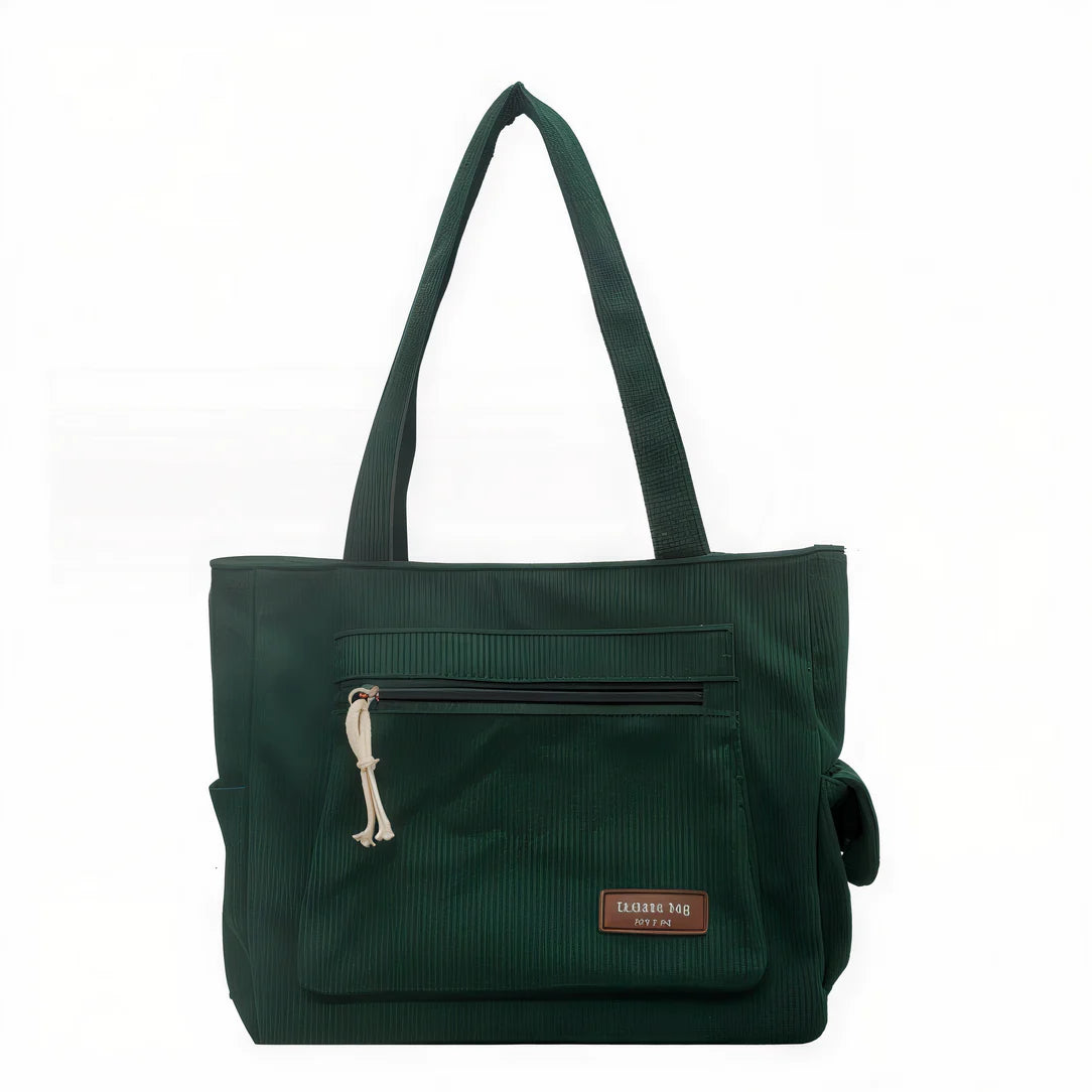 Sac besace en velours côtelé vert, trendy et spacieux pour tous vos looks