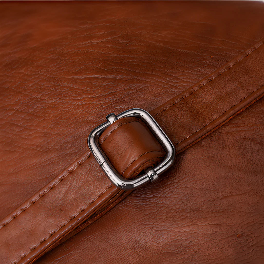 Sac cabas en cuir souple Varenzo avec porte-main et fermeture à boucle en métal