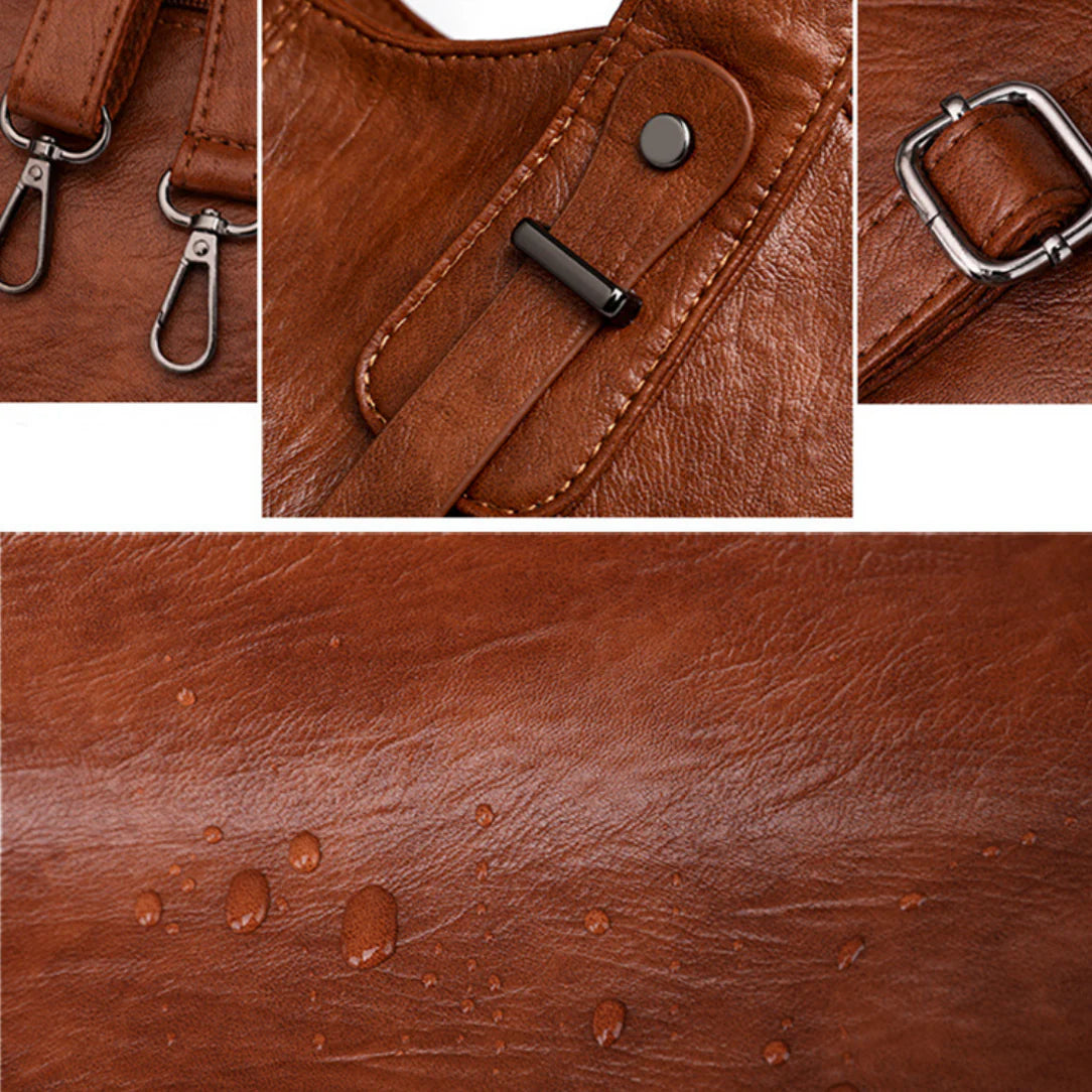 Détails du sac cabas en cuir souple Varenzo, parfait pour un port main élégant