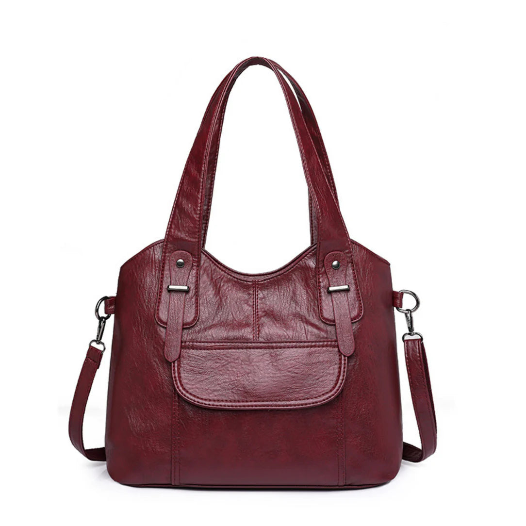 Sac cabas en cuir souple Varenzo avec port main et bandoulière