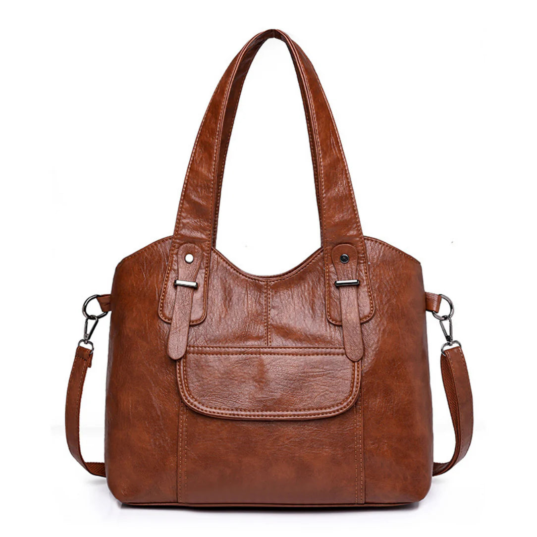 Sac cabas en cuir souple Varenzo avec port main et bandoulière, style élégant