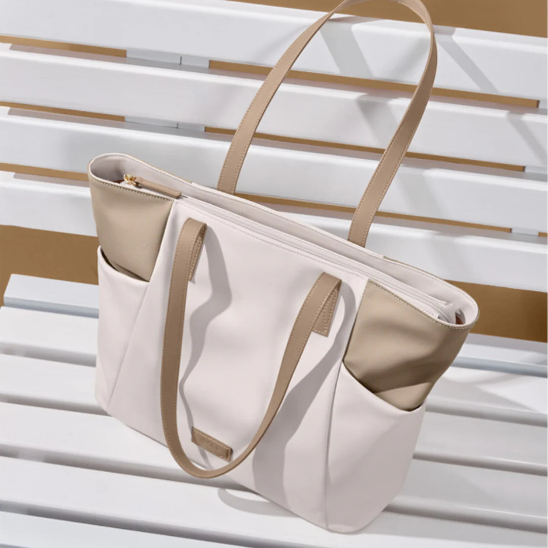 Sac cabas femme deux tons pour ordinateur, élégance et praticité, cabas femme chic