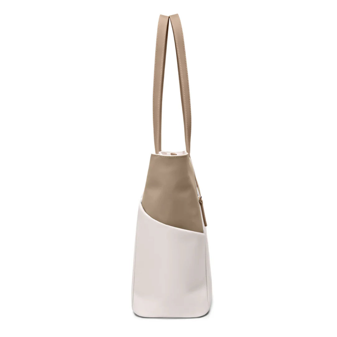 Alt text: Sac cabas femme deux tons, sac cabas élégant pour ordinateur Cassara