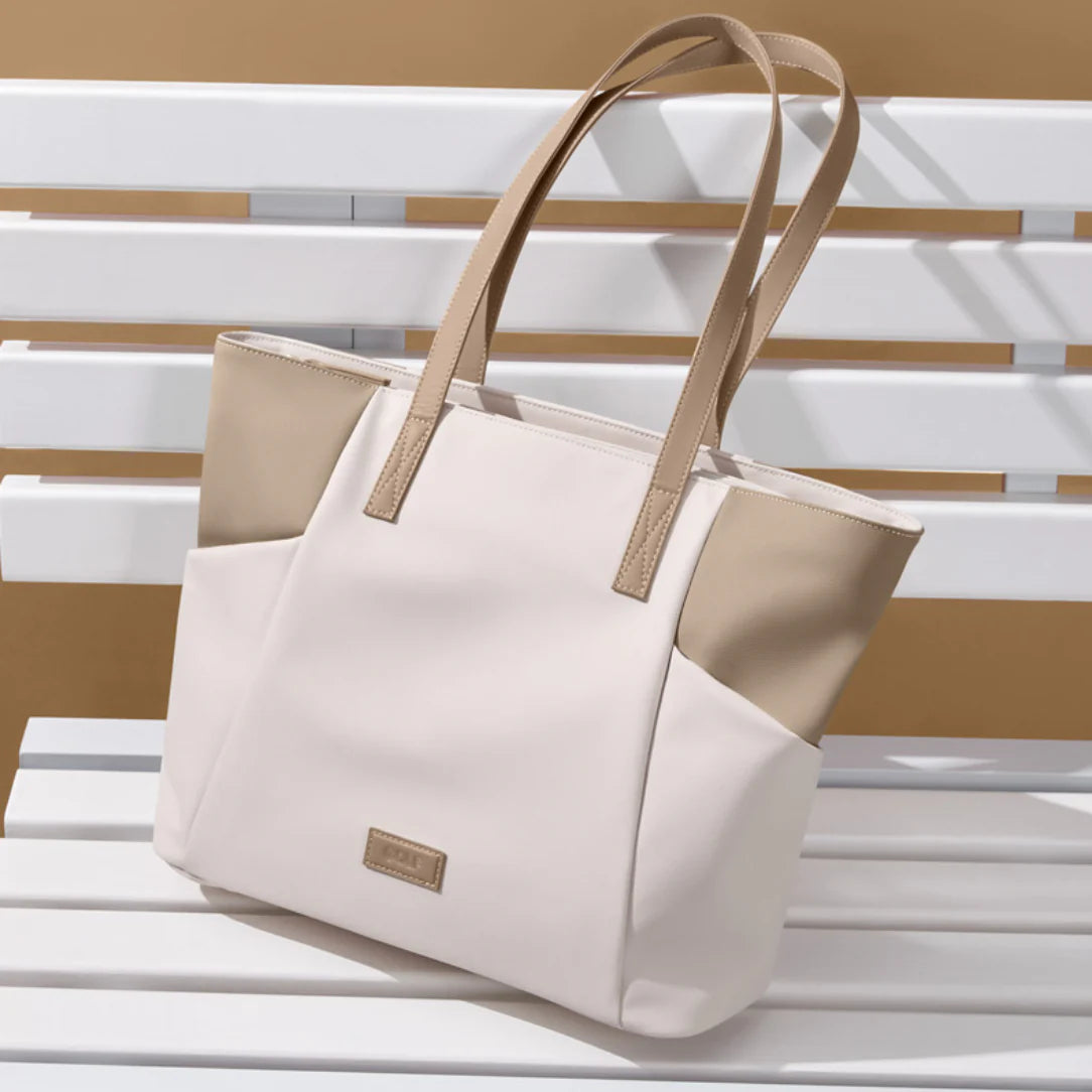 Sac cabas femme ordinateur deux tons, élégant cabas femme pour ordinateur portable