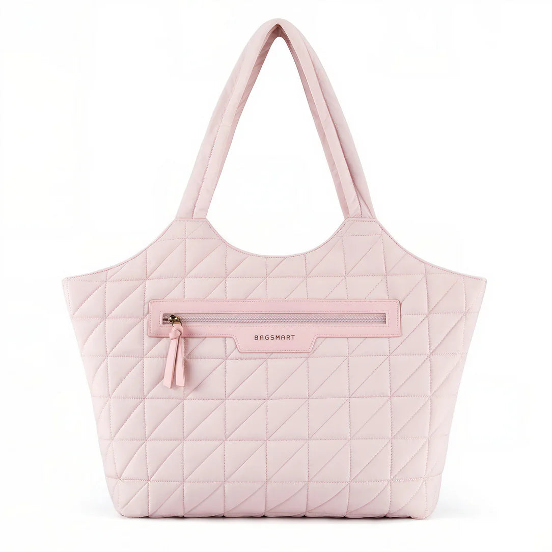 Sac cabas matelassée en rose, tombé élégant et pratique pour tous vos besoins