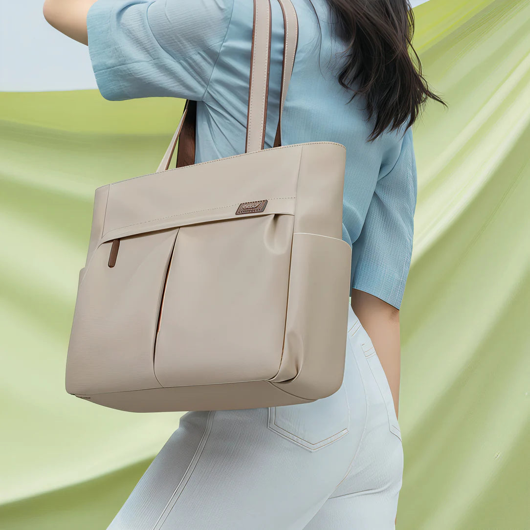 Sac cabas multipoches beige, sac cabas tendance Vélina pour accessoires et style