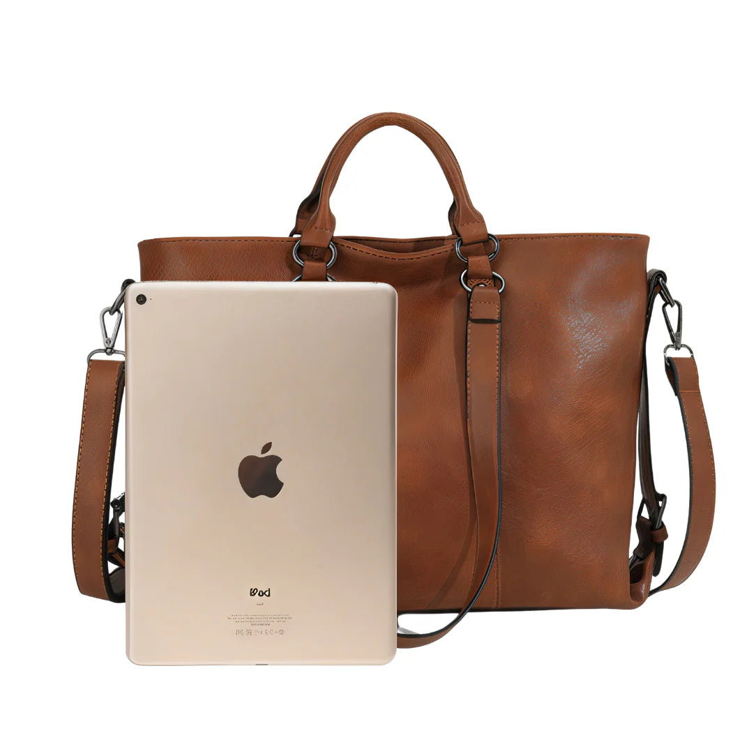 Sac cabas en simili cuir brun pour un style élégant et pratique