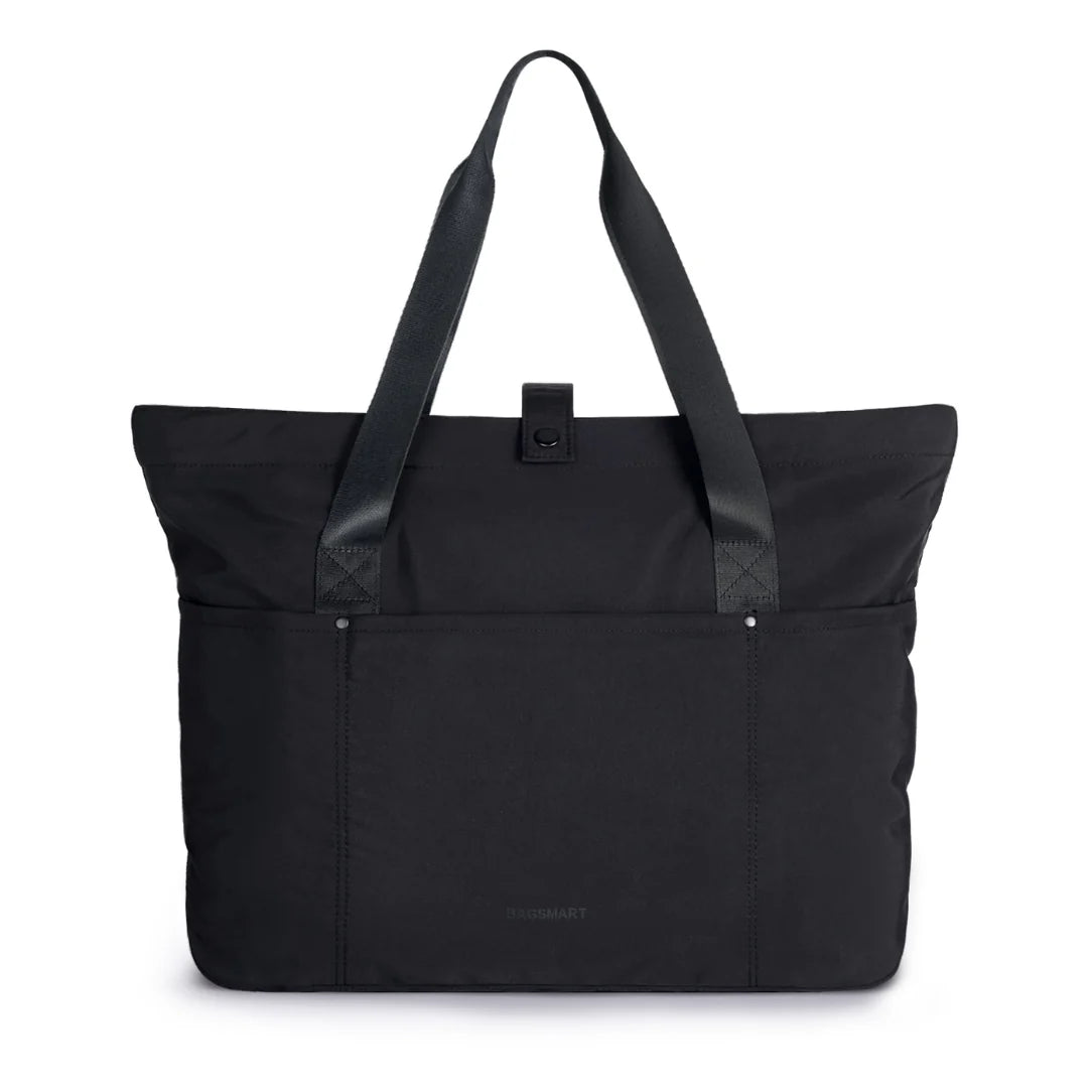 Sac cabas tissu grand format avec cuir straps, parfait pour un style élégant