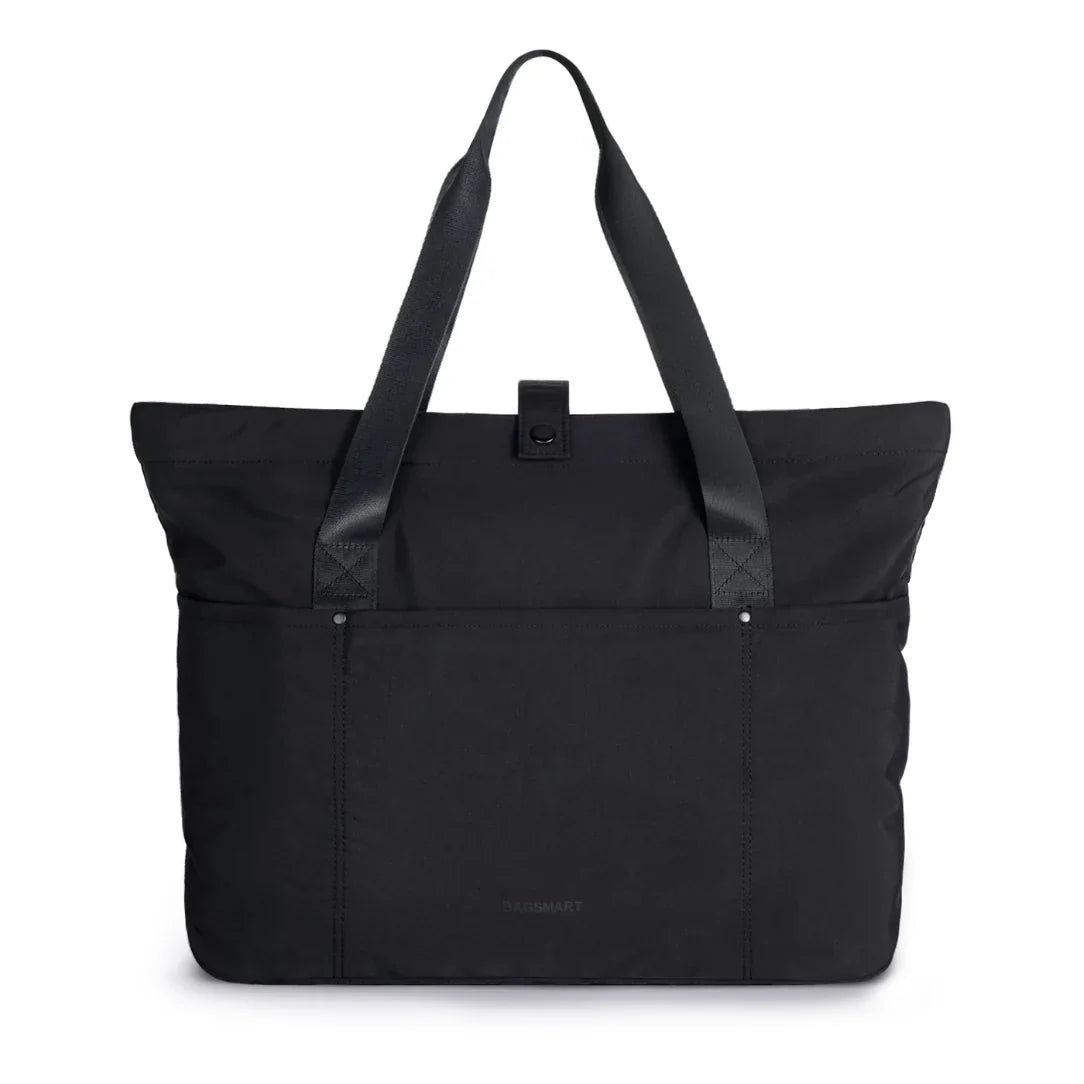 Sac cabas tissu grand format avec cuir straps, parfait pour un style élégant