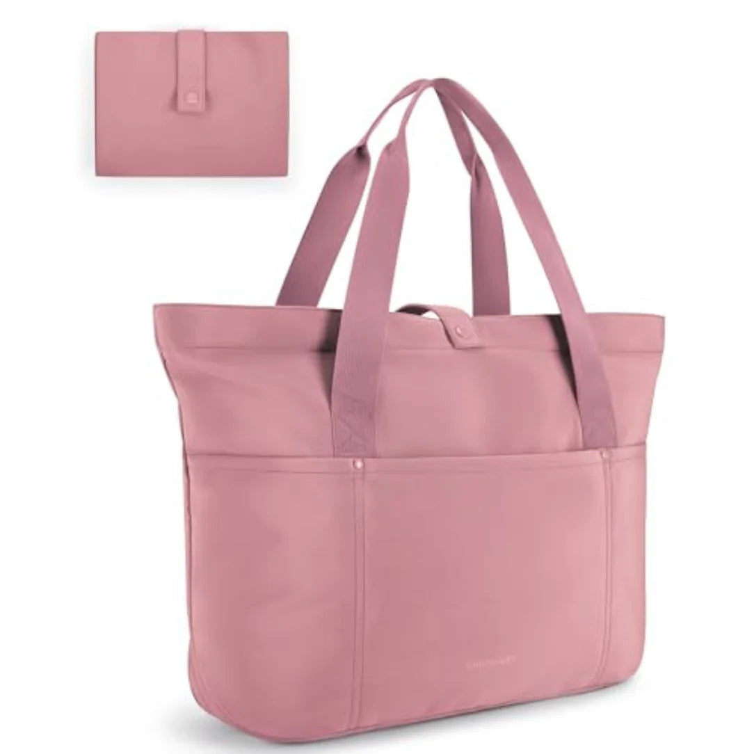 Sac cabas tissu grand format pliable avec pouch assorti, sac cabas élégant et pratique