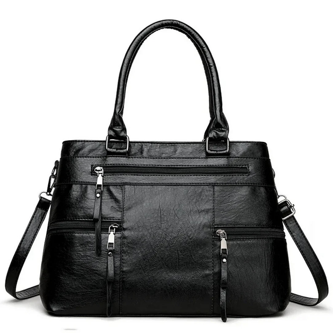 Sac de cour en cuir Vander en simili cuir avec multiples poches zippées