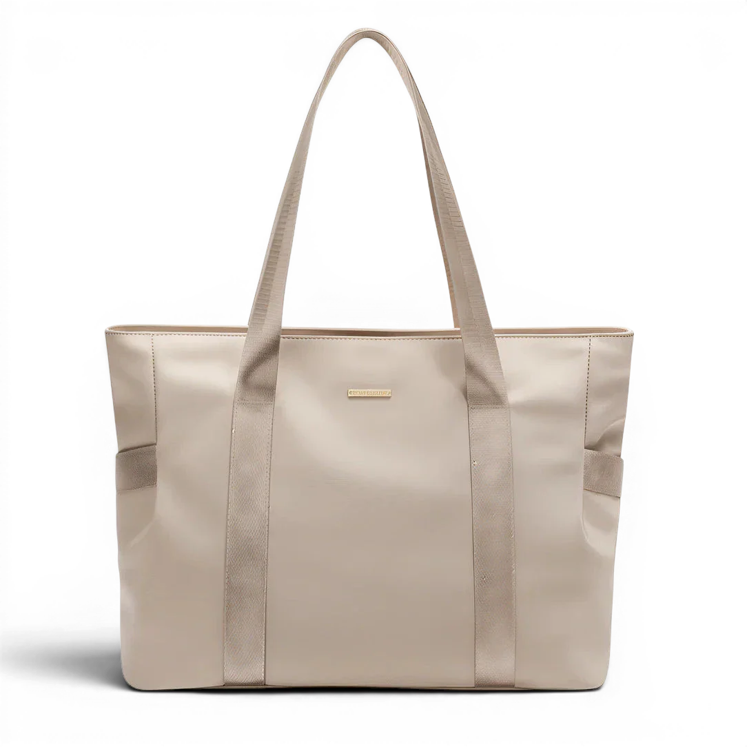 Beige sac tote avec poignées sac de cour étudiante myriade parfait pour transporter effets personnels