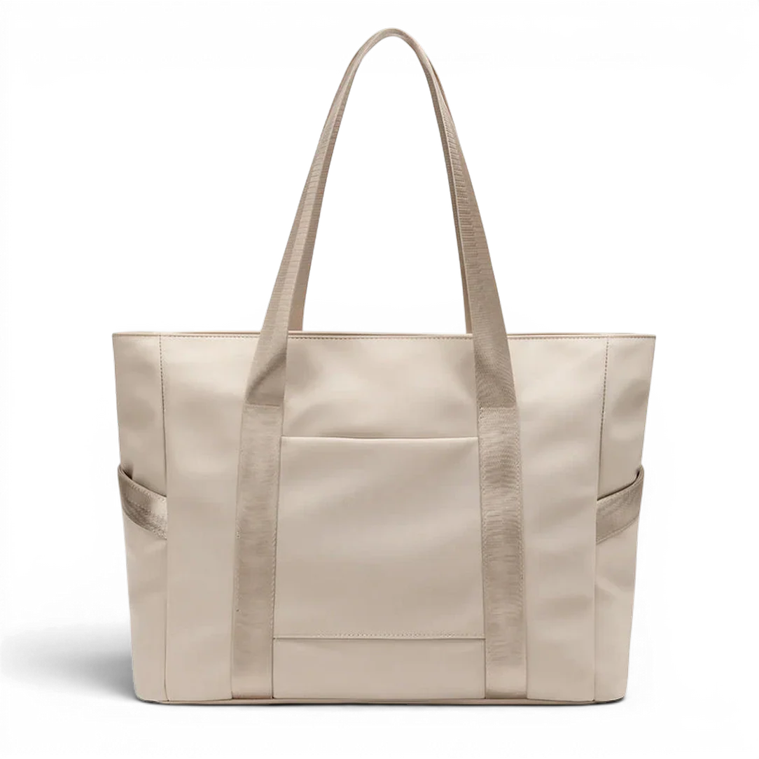 Beige sac de cour étudiante en toile myriade avec poches latérales pour effets personnels pratiques