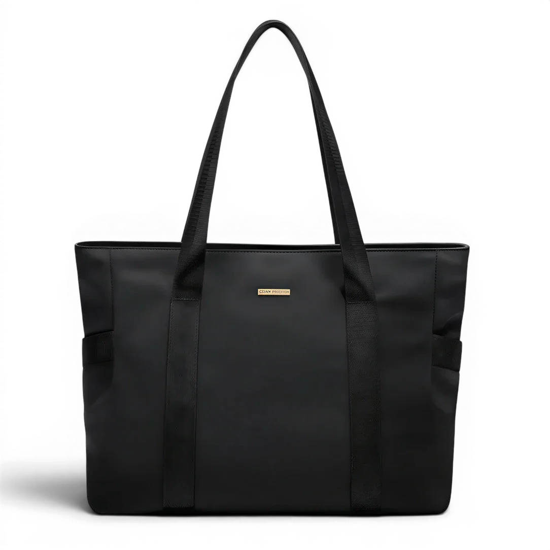 Sac de cour étudiante myriade noir en toile avec bretelles pour transporter effets personnels facilement
