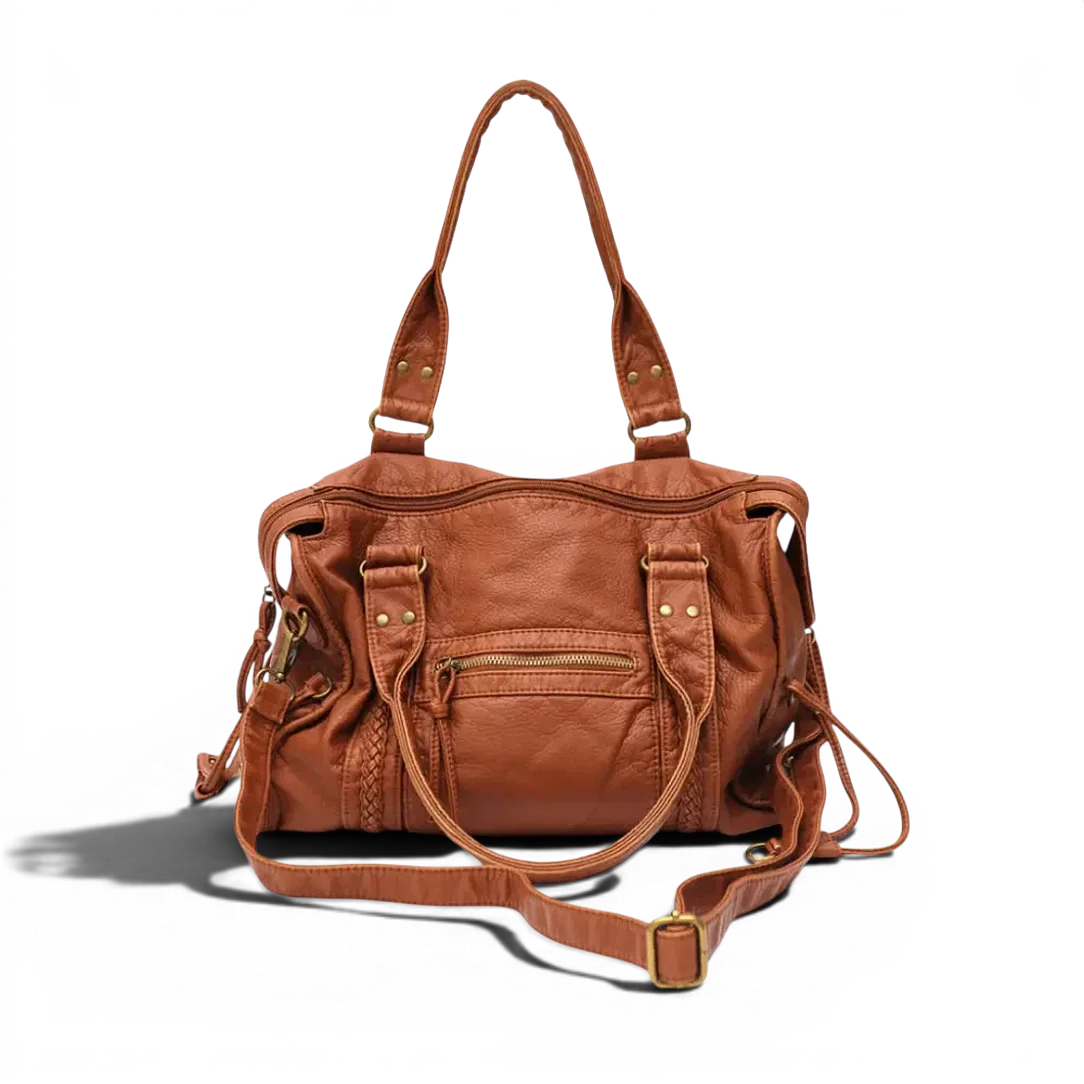 Sac de cours klassi en similicuir marron avec design élégant et fonctionnel pour usage quotidien