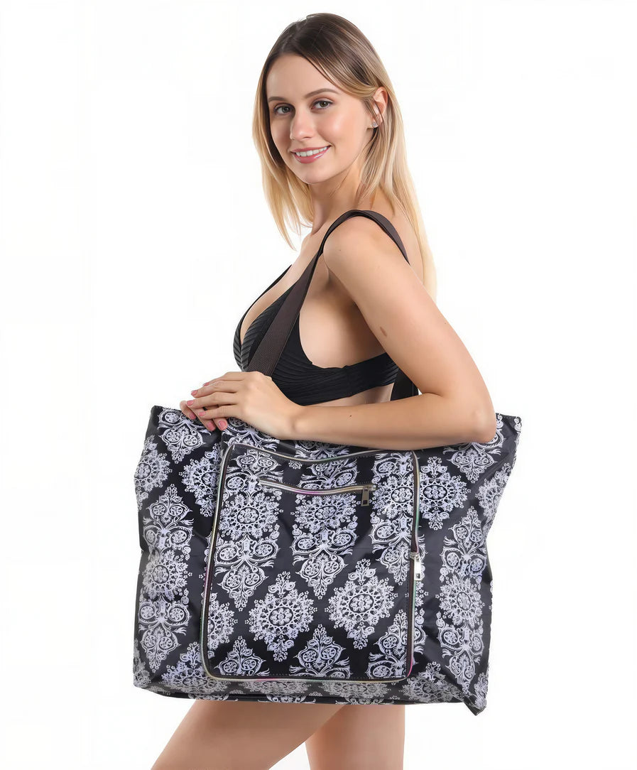 Sac de plage à motif imprimé Tropèze, sac fourre-tout tendance et écologique