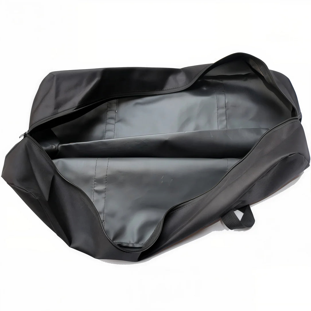 Sac de rangement pour voyage ouvert en nylon noir avec compartiments internes