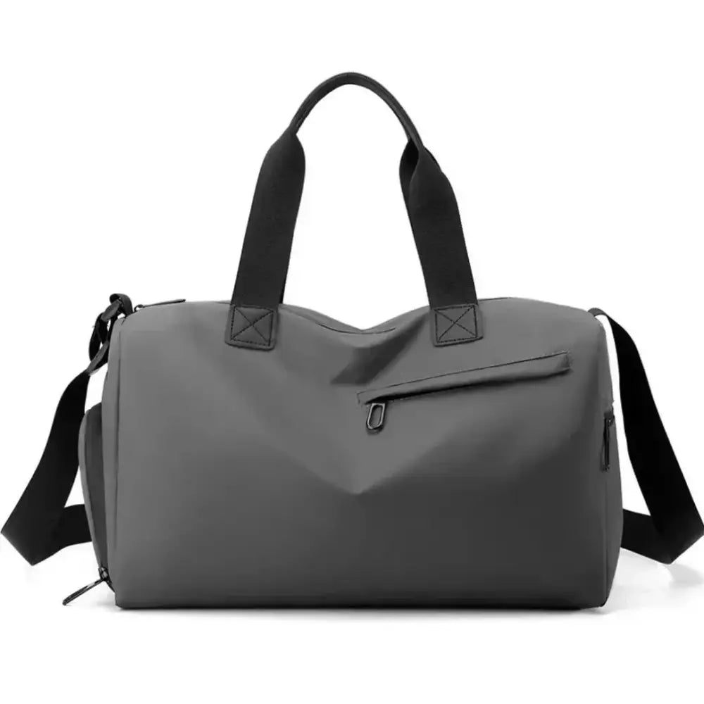 Sac de sport 20l gris avec bandoulières noires pour entraînement et voyage