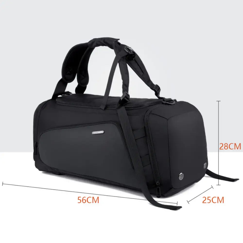 Sac de sport noir avec dimensions.