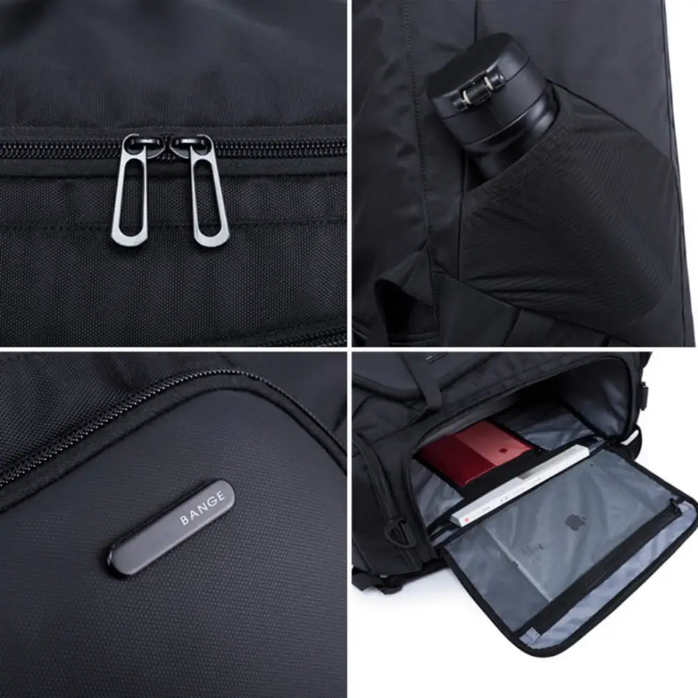 Sac à dos noir à compartiments.