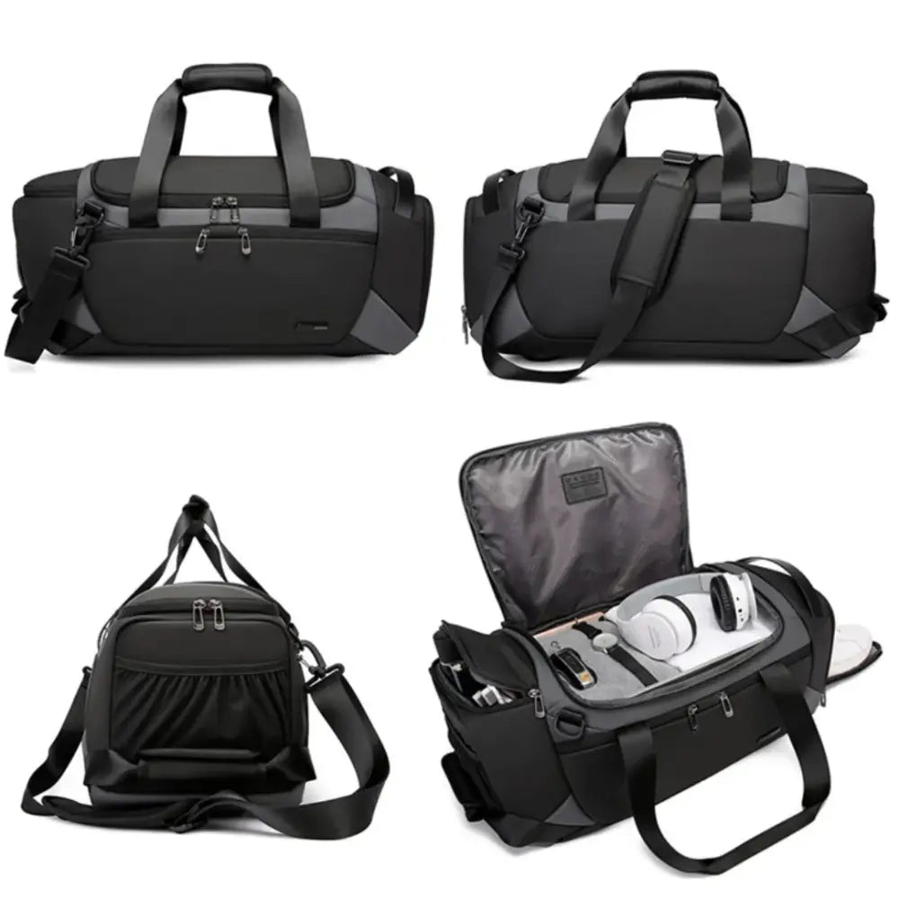 Sac de sport noir et gris.