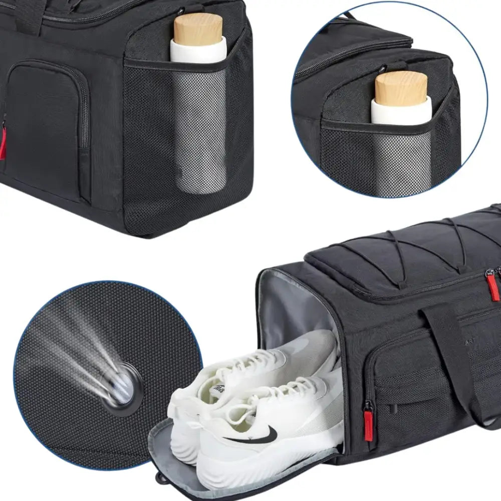 Sac de voyage 40l Travira40 avec sacoche noire et compartiment à chaussures