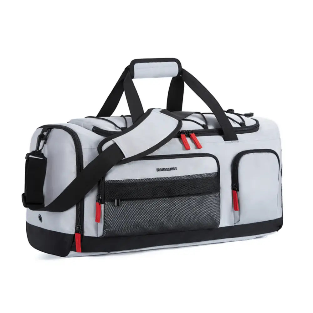 Sac de voyage 40l Travira40, sac de voyage gris avec accents noirs