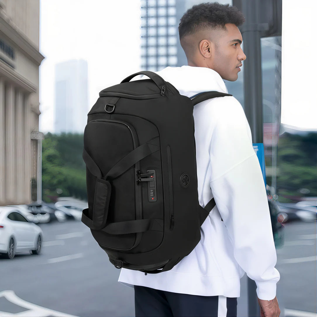 Sac de voyage antivol Ozuko Lock avec sac à dos noir pour sécurité en déplacement