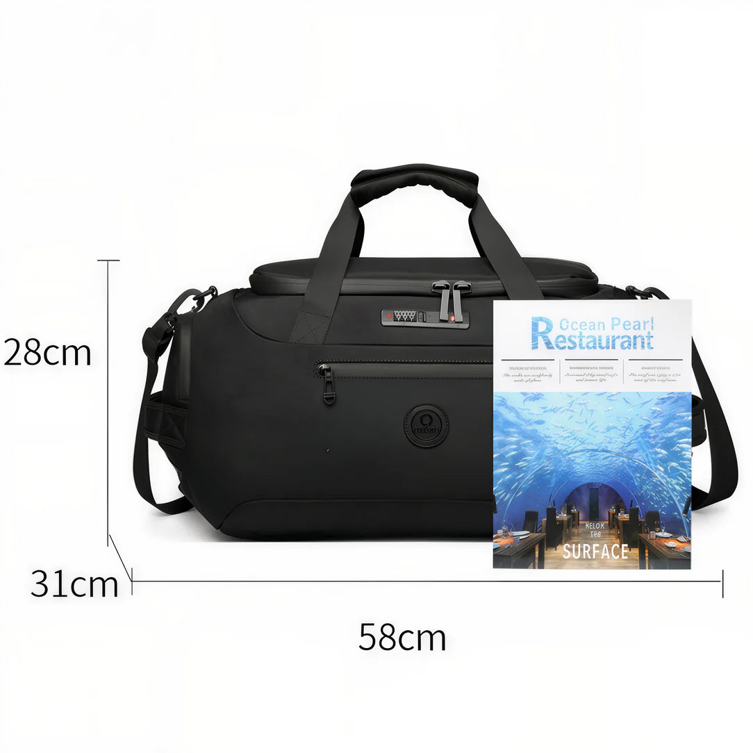 Sac de voyage antivol Ozuko Lock avec dimensions, idéal pour voyage antivol sécurisé
