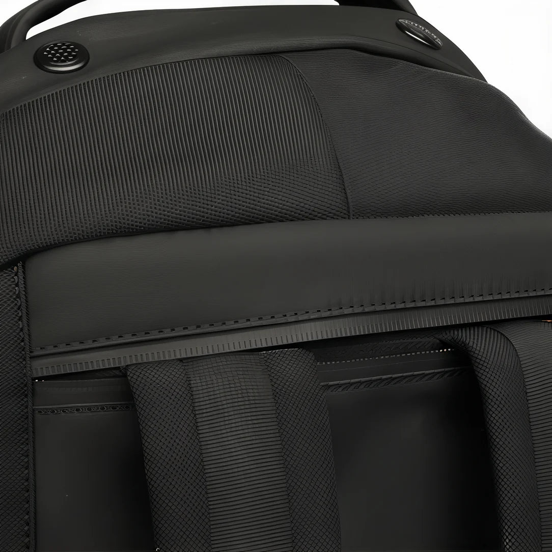 Détail du sac à dos noir voyage antivol Ozuko Lock avec système antivol Ozuko