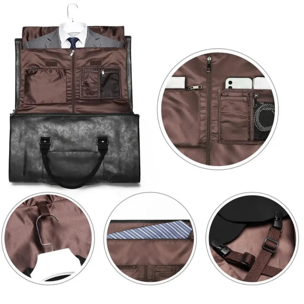 Sac de voyage en cuir Baltan avec modèle en tissu et cuir pour homme et femme