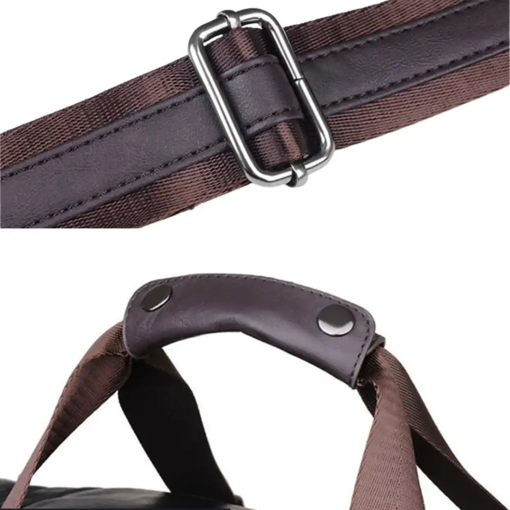 Détails de la bandoulière en cuir vintage pour Sac de voyage OldSmith
