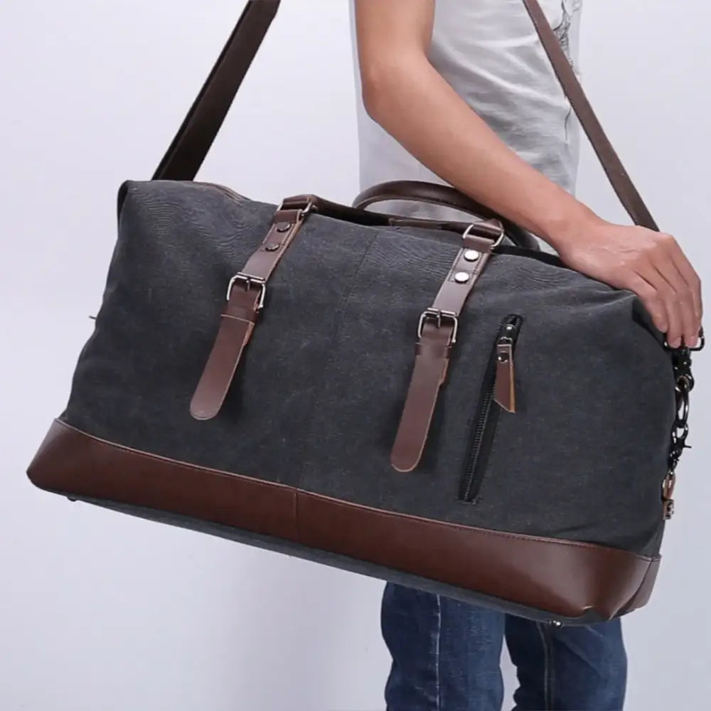 Sac de voyage en tissu Trekon avec canvas et accents en cuir pour un style sophistiqué