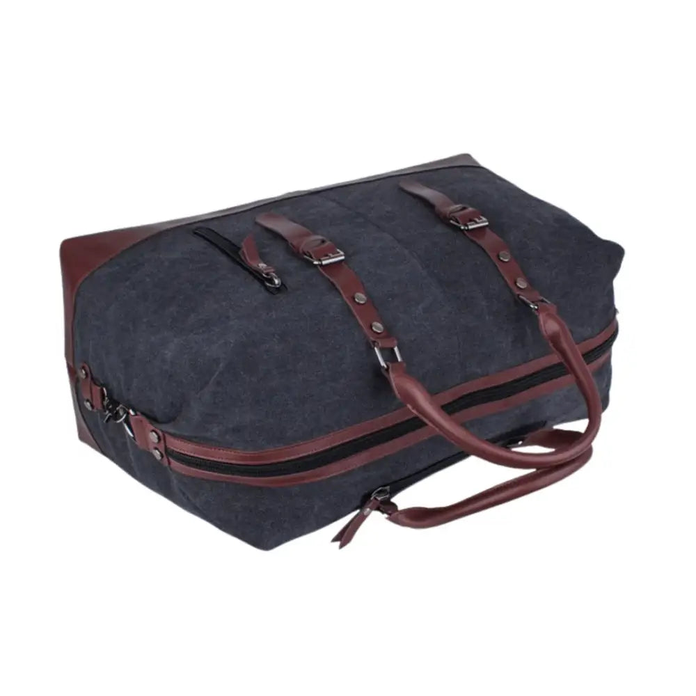 Sac de voyage en tissu Trekon avec sac de voyage bleu et marron