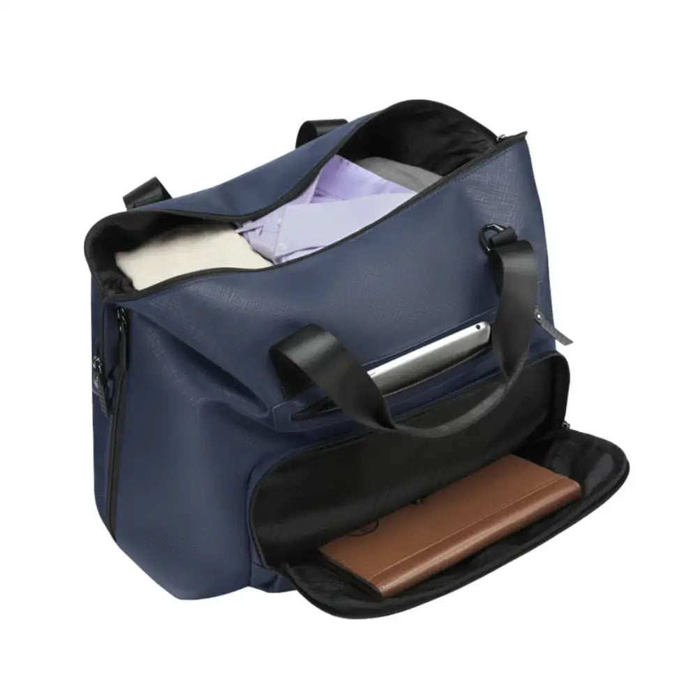 Ouvrez le sac de sport bleu.