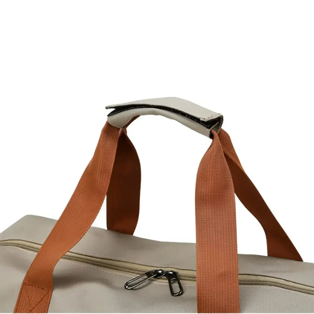 Sac de voyage pour weekend Beichao avec beige duffel bag et bretelles marron
