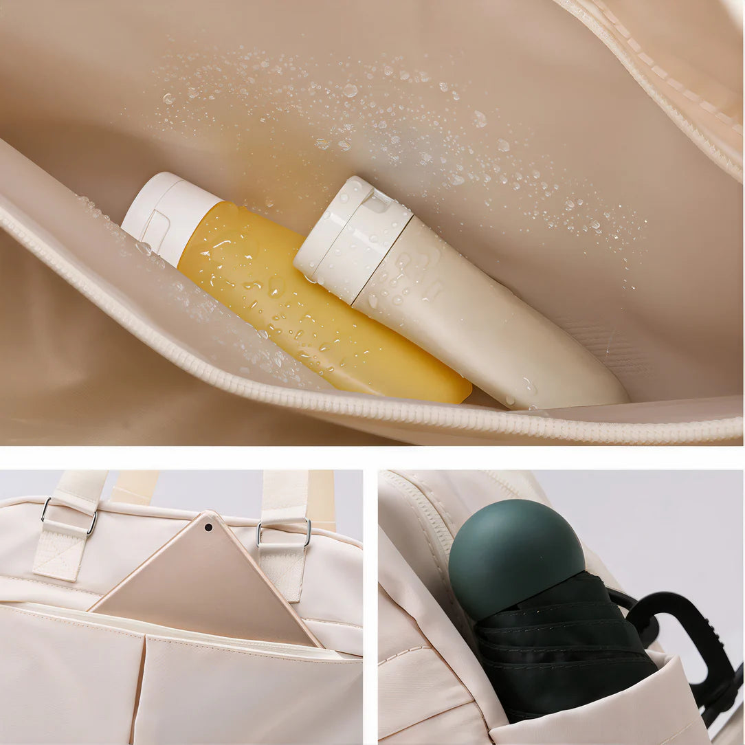 Sac de voyage valise extensible Mobella avec beige tote bag à poches élégante