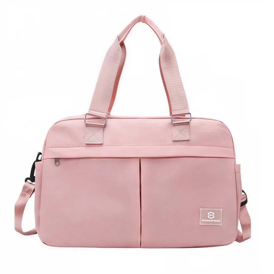 Sac de voyage extensible Mobella avec doublure rose et bandoulière pour valise souple