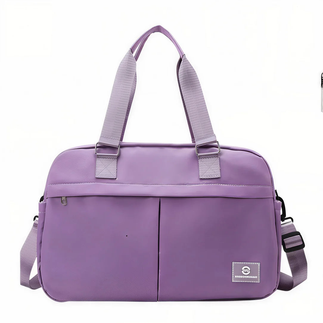 Sac de voyage valise extensible Mobella en purple avec bandoulière, valise souple et pratique