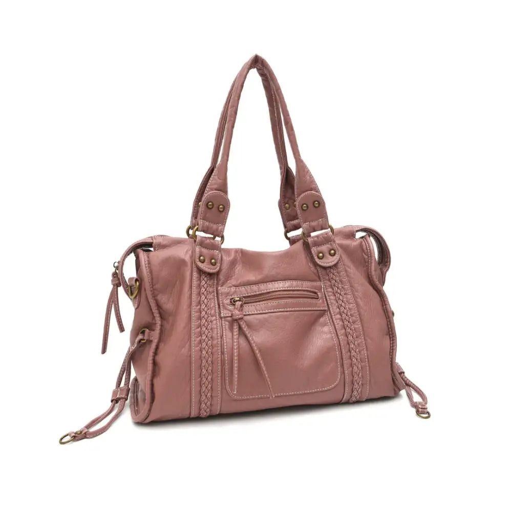 Sac en cuir vintage mauve style rétro pour femme Klassi