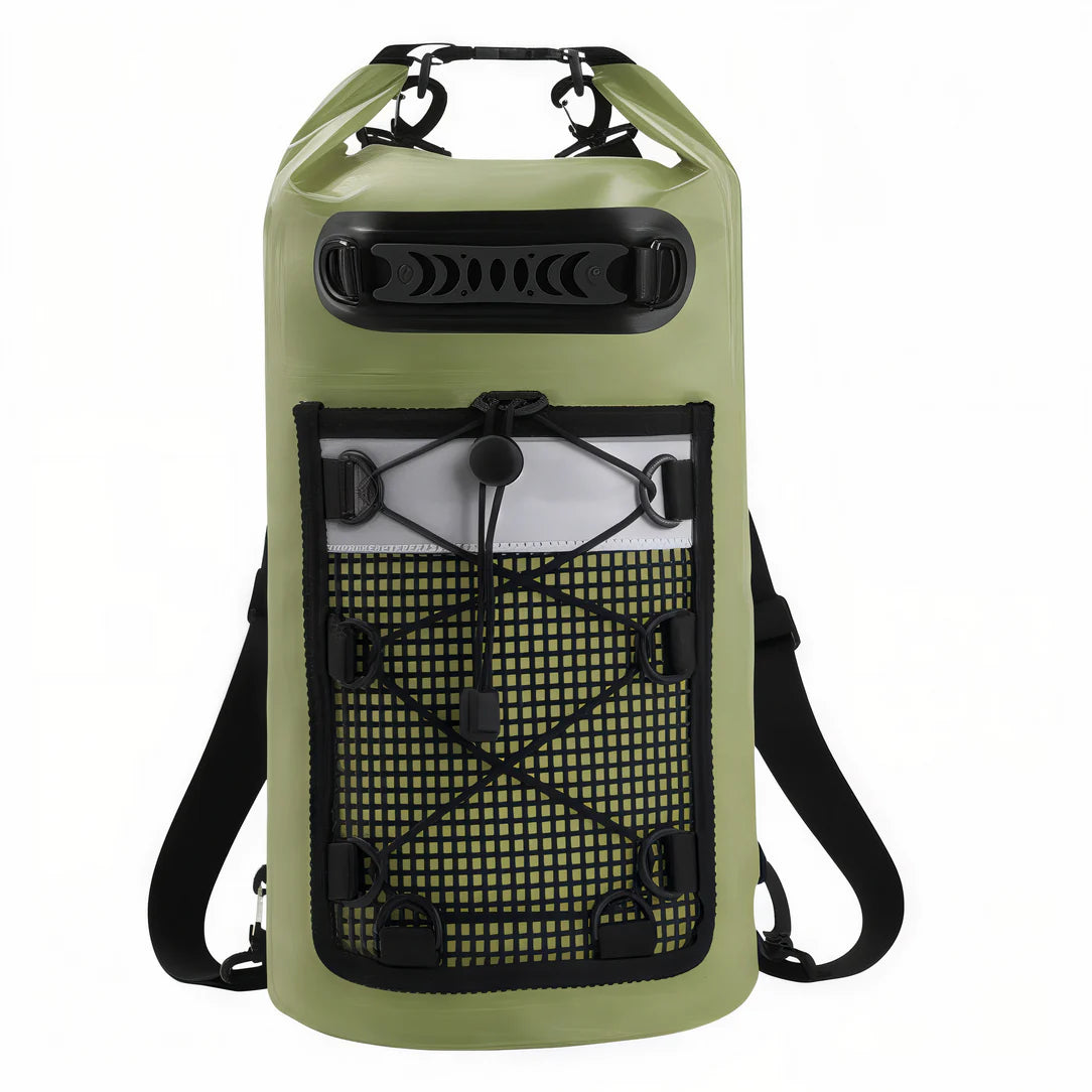 Sac étanche olive verte waterproof pour randonnée et voyage DryPack 10-30 L