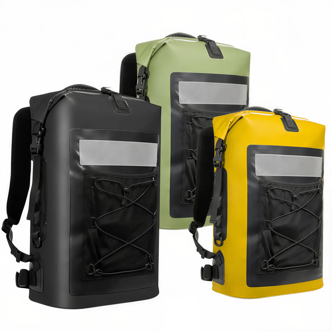 Sac étanche flottant 35L Océan Wave en noir vert jaune idéal pour l’aventure