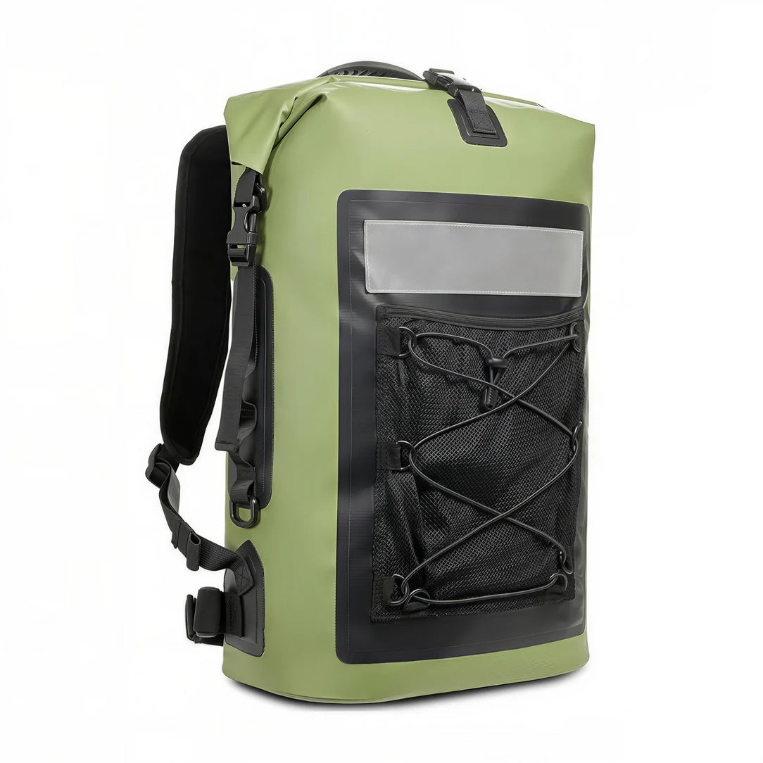 Sac étanche flottant 35L Océan Wave avec sac à dos waterproof vert pour outdoor