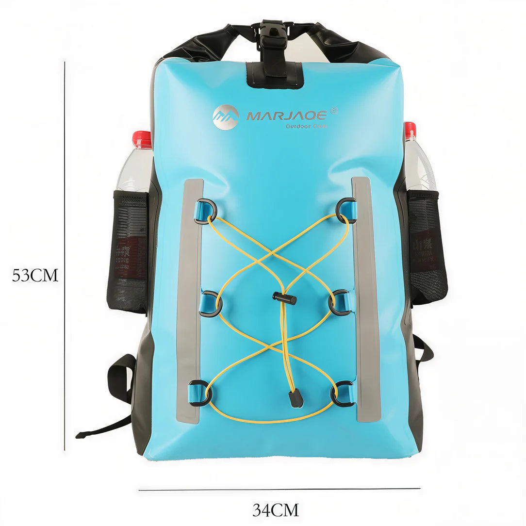 Sac étanche kayak Marjaqe XB-777 en pvc 500d avec fermeture enroulable et poches à bouteille d’eau